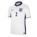 Inghilterra Kyle Walker #2 Prima Maglia Europei 2024 Manica Corta